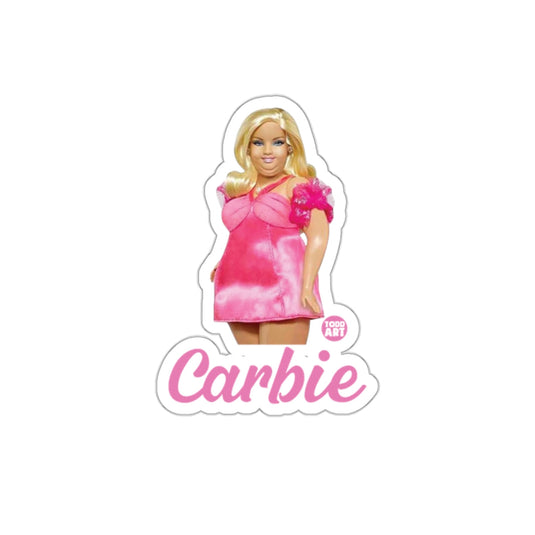 Carbie Todd Art Pink Outfit Blonde Hair Doll sticker