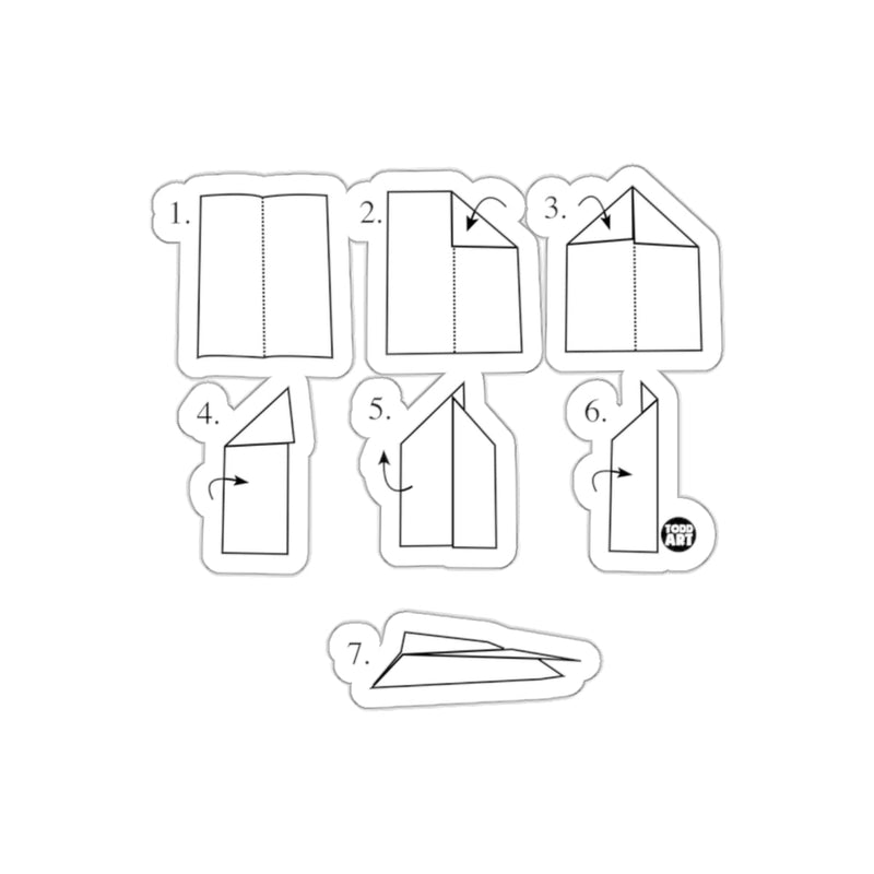 Load image into Gallery viewer, Step-by-Step Paper Airplane Folding Sticker Sheet

