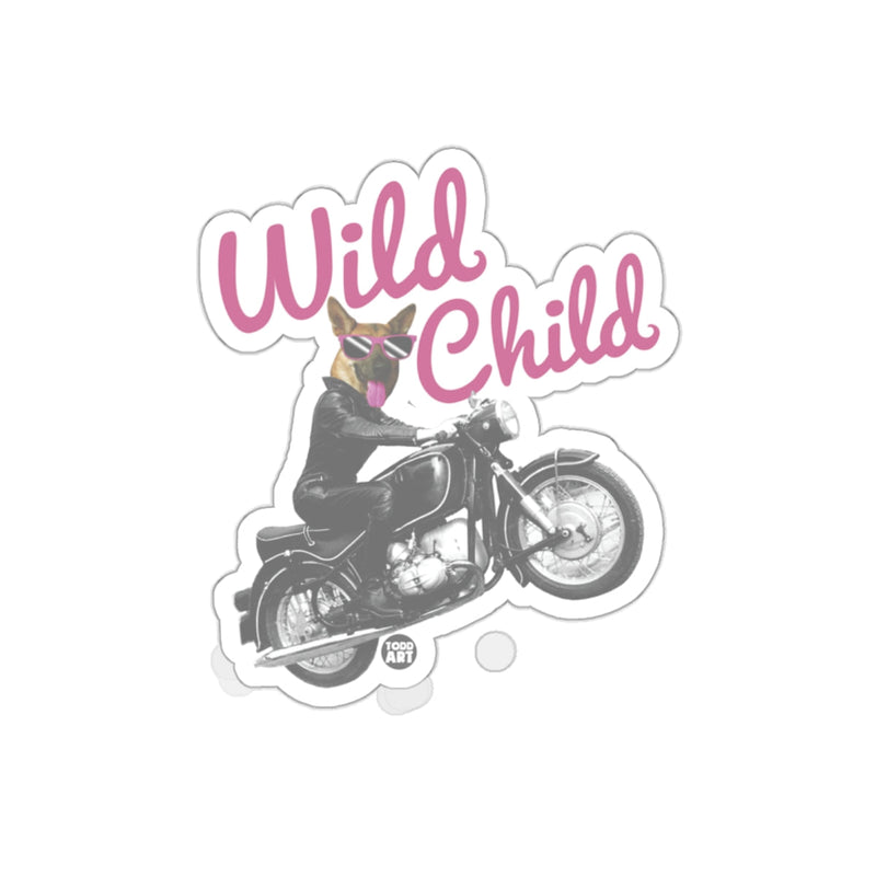 Load image into Gallery viewer, Wild Child Dog Riding Motorcycle Sticker 
