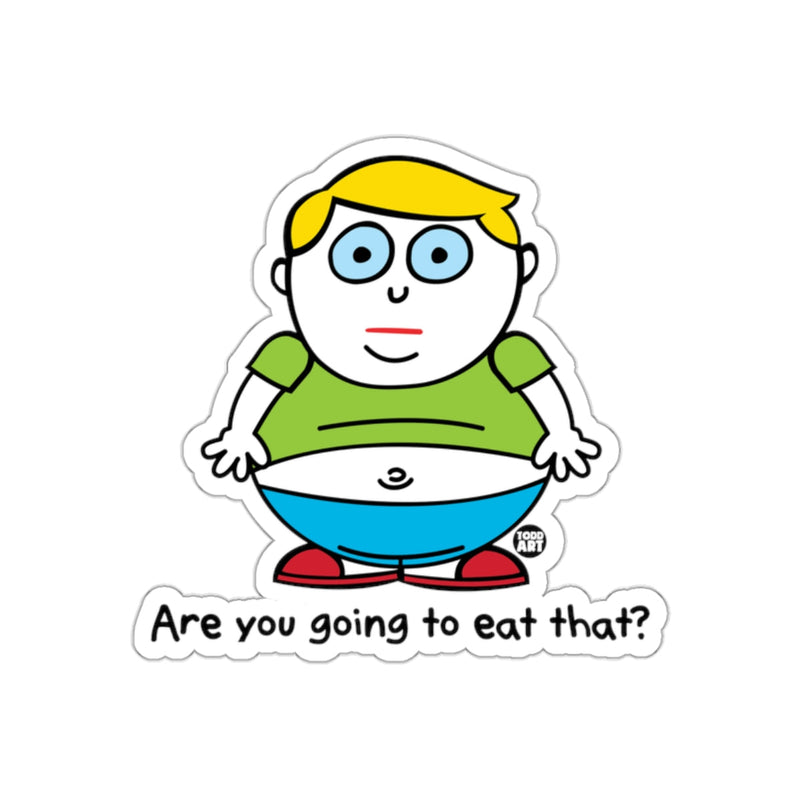 Load image into Gallery viewer, Are you going to eat that? cartoon character sticker
