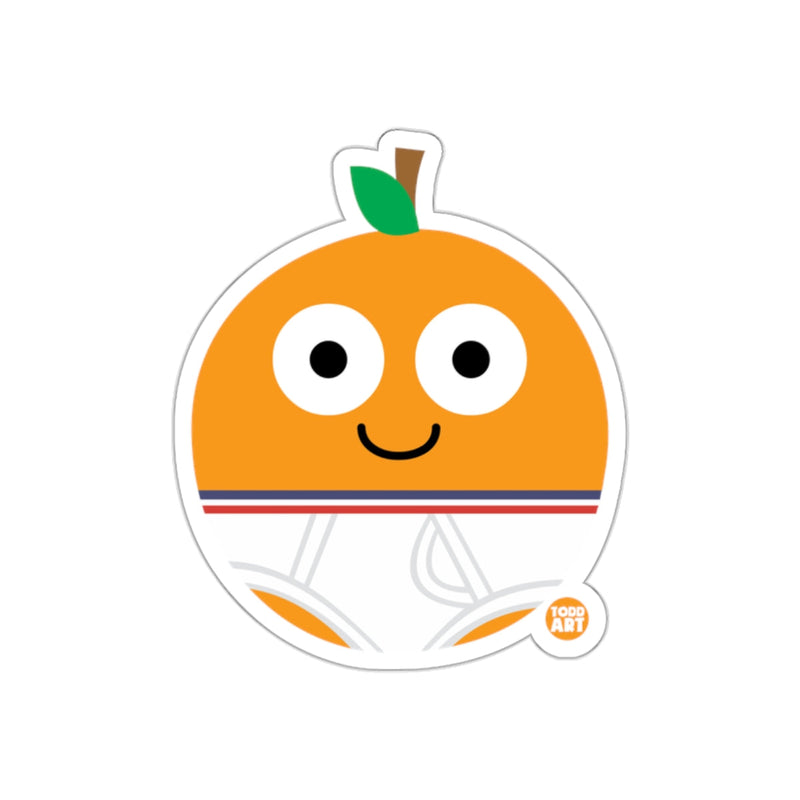 Load image into Gallery viewer, Cute Orange Cartoon Character with Leaf Sticker
