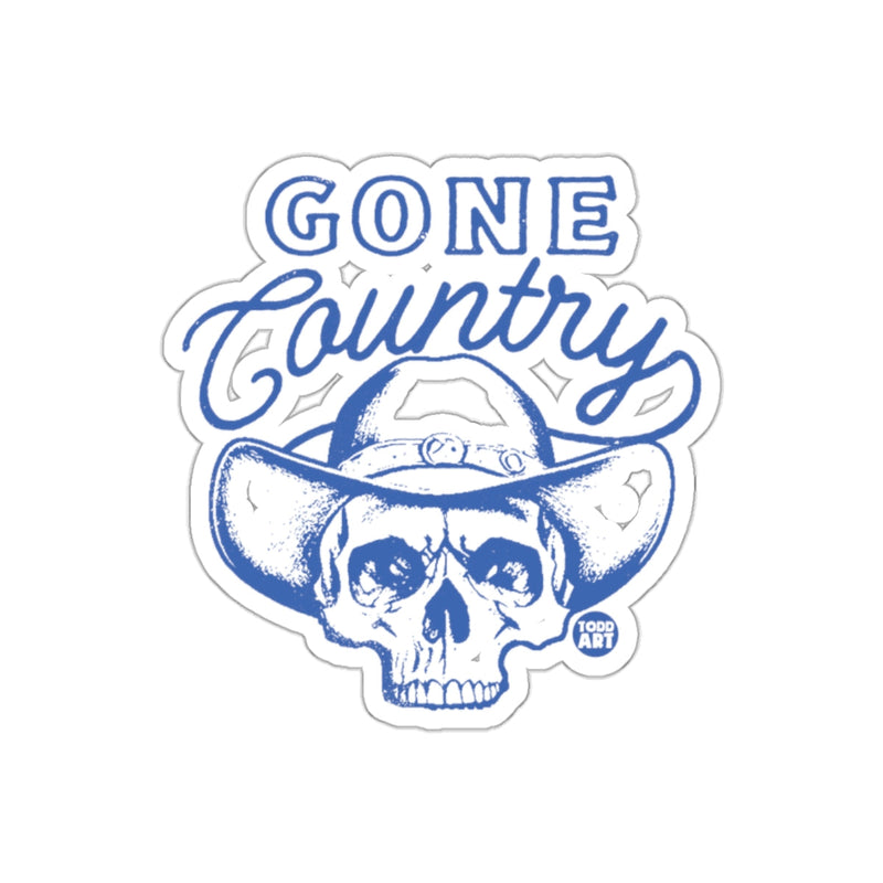 Load image into Gallery viewer, Gone Country Skull with Cowboy Hat Sticker

