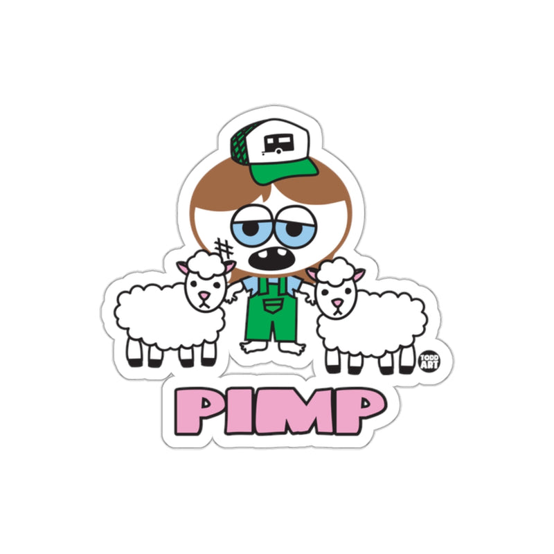 Load image into Gallery viewer, Cartoon Character with Sheep Pimp Sticker
