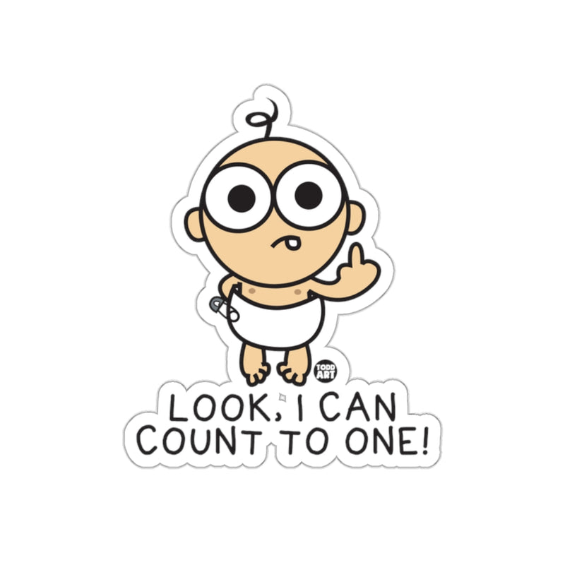 Load image into Gallery viewer, Funny Look I Can Count To One Sticker Product
