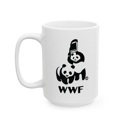 Cute Panda Design WWF Logo Printed Coffee Mug