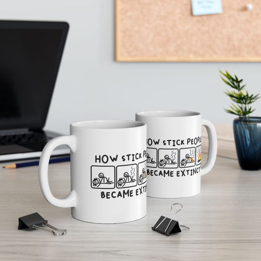 How Stick People Became Extinct Funny Message Mug