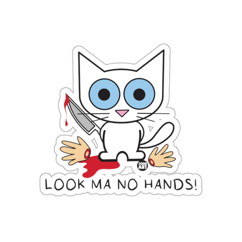 Load image into Gallery viewer, Look Ma No Hands Cat Cartoon Sticker Sticker
