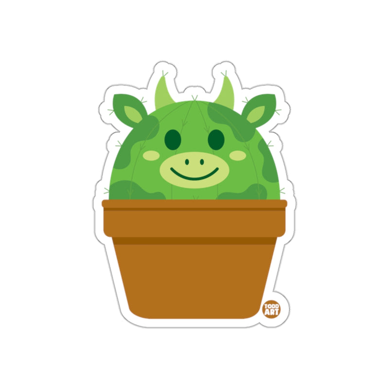 Load image into Gallery viewer, Cute Cactus Cow in Pot Sticker by Todd Art Sticker
