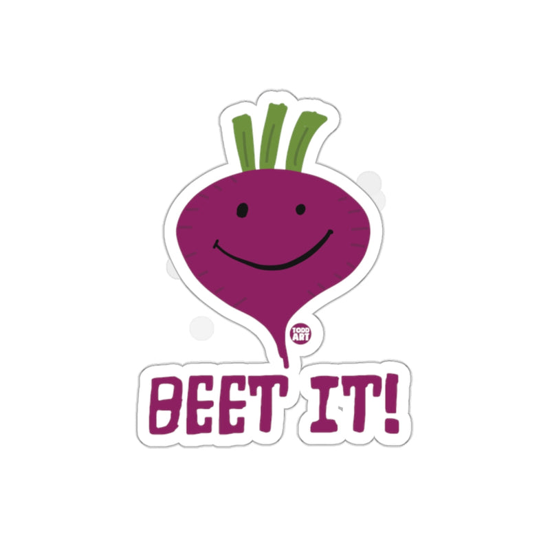 Load image into Gallery viewer, Smile Face Beet It! Sticker with Fun Text Elements
