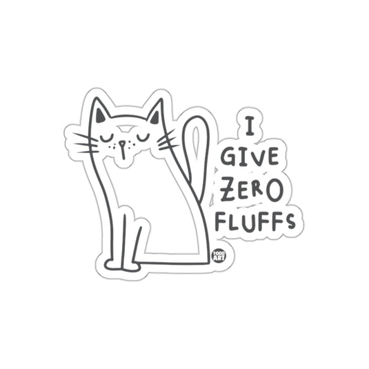 I Give Zero Fluffs Cat Sticker for Fun and Expression