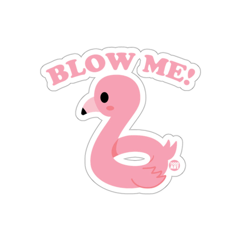 Load image into Gallery viewer, Cute Pink Flamingo Blow Me Humor Sticker
