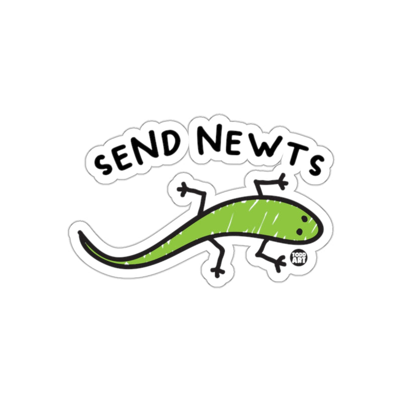 Load image into Gallery viewer, Send Newts Green Lizard from Todd Art Design sticker
