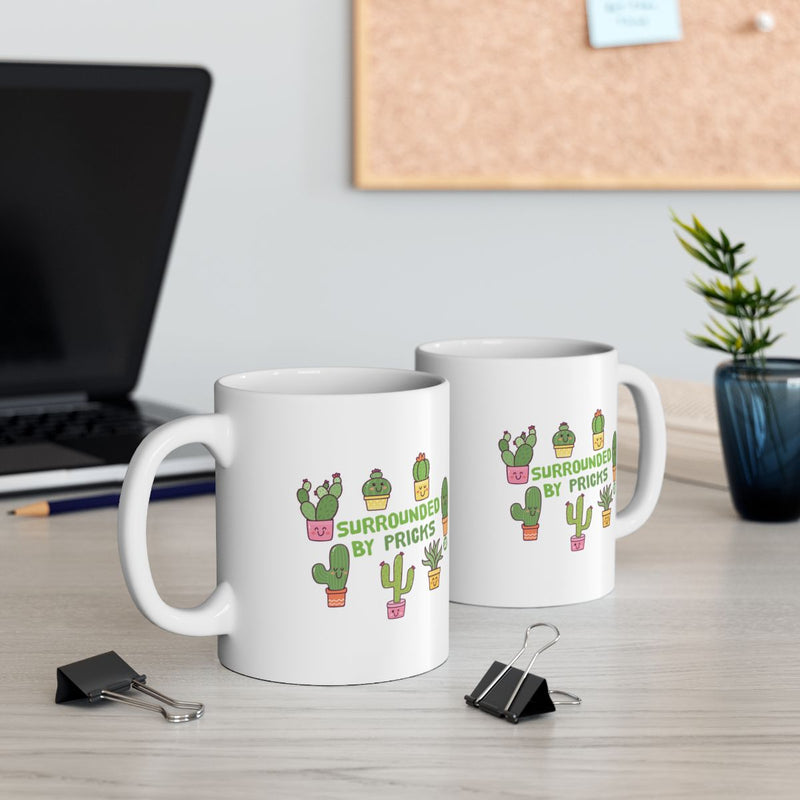 Load image into Gallery viewer, Surrounded by Pricks Funny Office Mug Set
