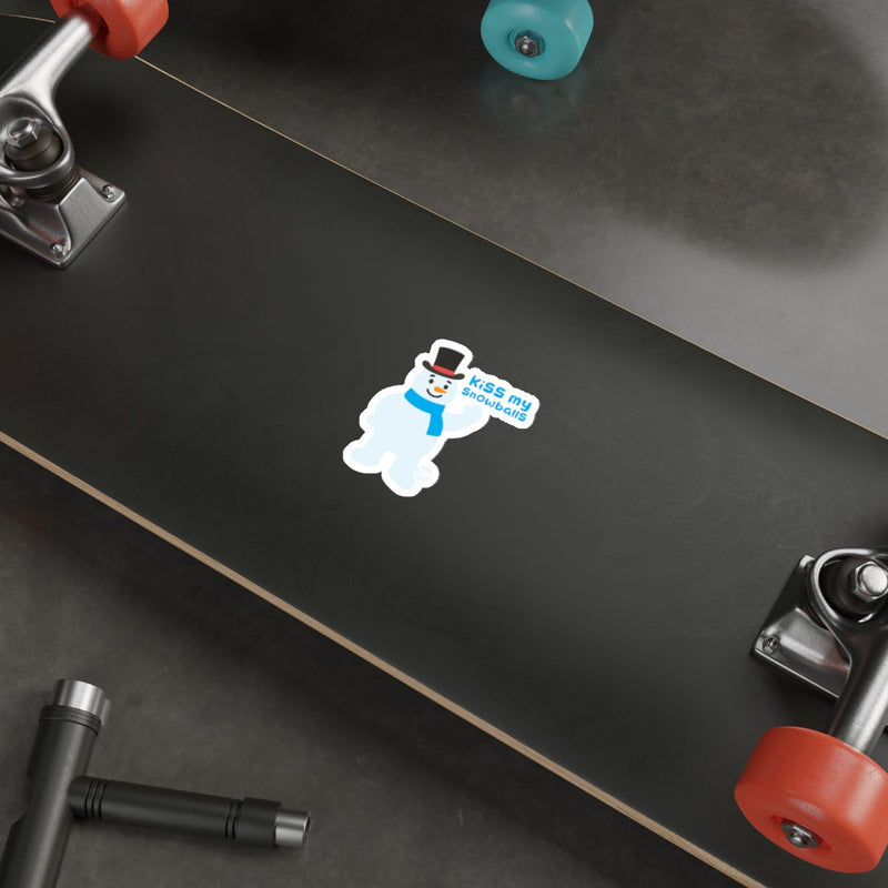 Load image into Gallery viewer, Kiss My Snowballs Snowman Sticker for Skateboard
