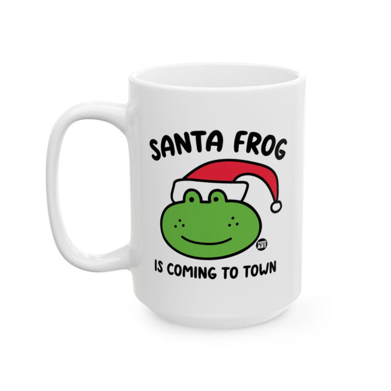 Load image into Gallery viewer, SANTA FROG IS COMING TO TOWN festive mug
