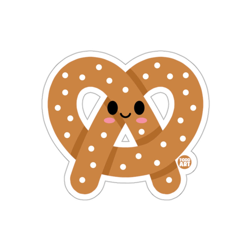 Load image into Gallery viewer, Cute Smiling Pretzel with Salt Dots Design Sticker
