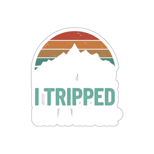 I Tripped I Survived Funny Mountain Sunset Graphic sticker