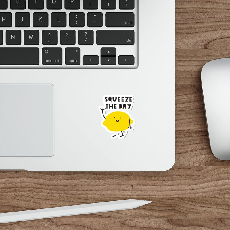 Load image into Gallery viewer, Squeeze The Day Lemon Sticker Laptop Decal Fun Art
