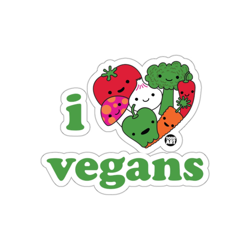 Load image into Gallery viewer, I Love Vegans Cute Cartoon Vegetables Sticker
