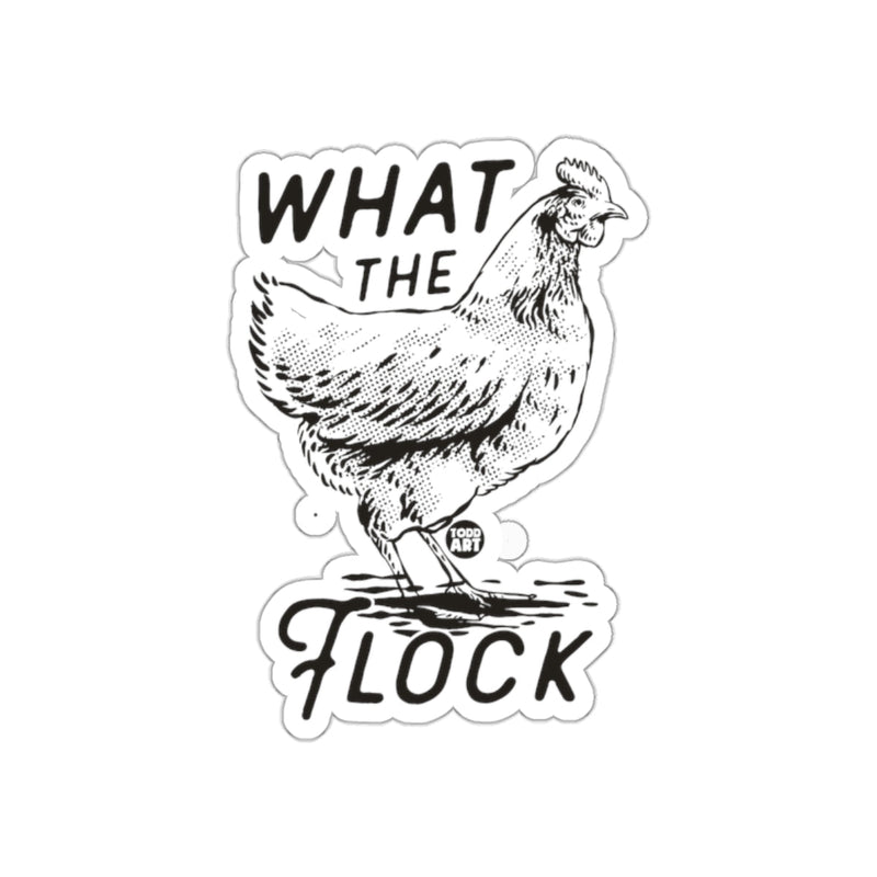 Load image into Gallery viewer, What The Flock Funny Chicken Sticker for Laptops
