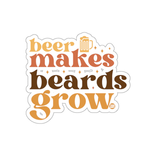 Beer Makes Beards Grow Funny Retro Todd Art sticker