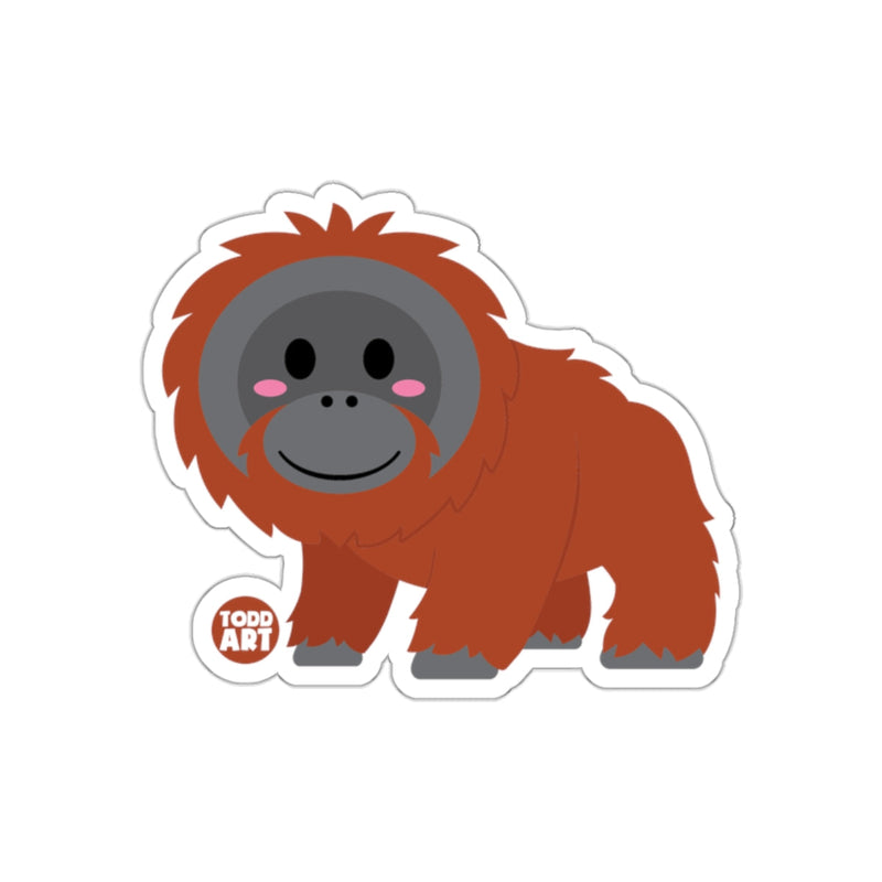 Load image into Gallery viewer, Cute Cartoon Orange Orangutan Animal Sticker

