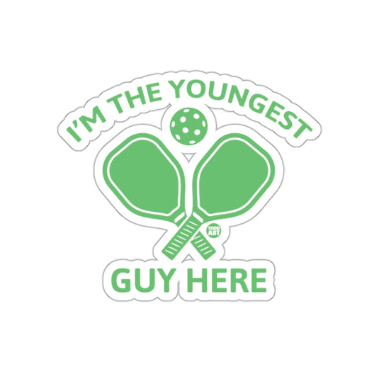 I Am The Youngest Guy Here Pickleball Design sticker