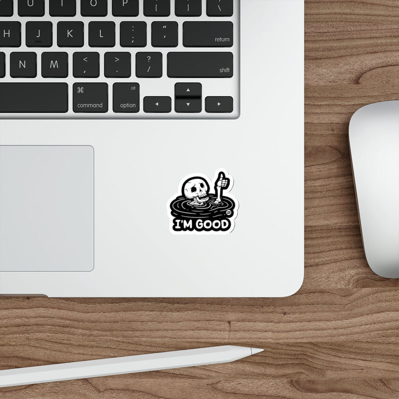 Load image into Gallery viewer, I'm Good Skeleton Thumbs Up Todd Art Design sticker
