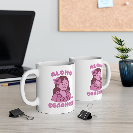Aloha Beaches Hawaiian Girl Design Cute Mug Product