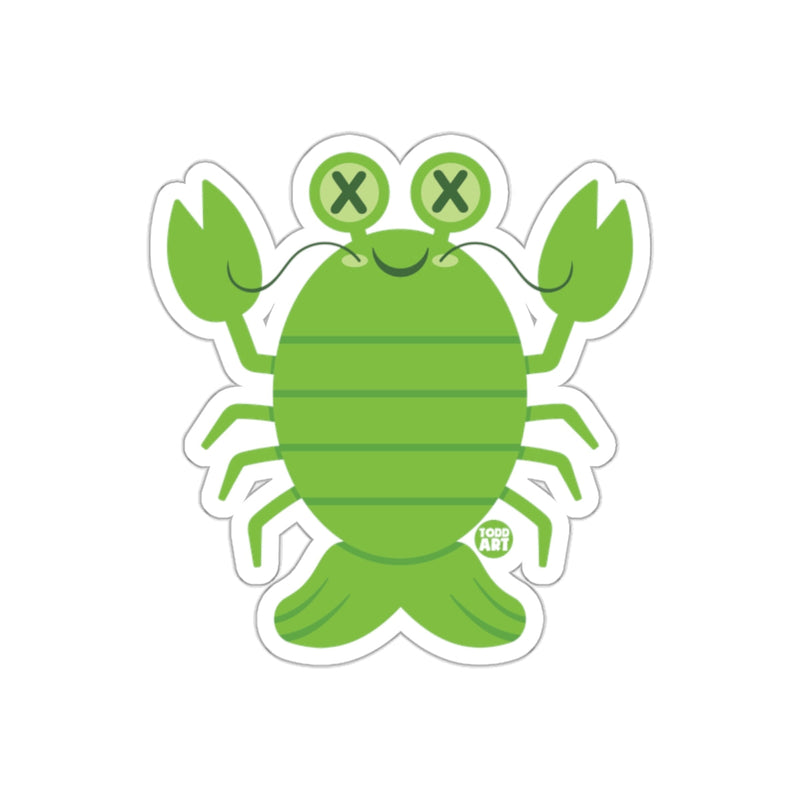 Load image into Gallery viewer, Happy Green Cartoon Crustacean Sticker  Kids Fun Decor
