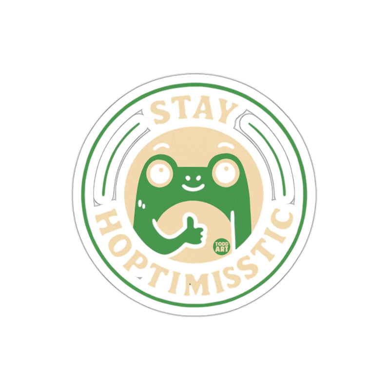 Load image into Gallery viewer, Stay Hoptimisstick Sticker with a Cute Frog Design
