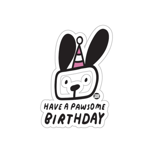 Have a Pawsome Birthday Party Hat Sticker