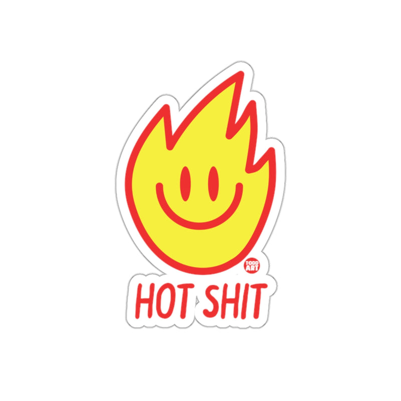 Load image into Gallery viewer, Smiling Flame Graphic with Bold Hot Shit Sticker
