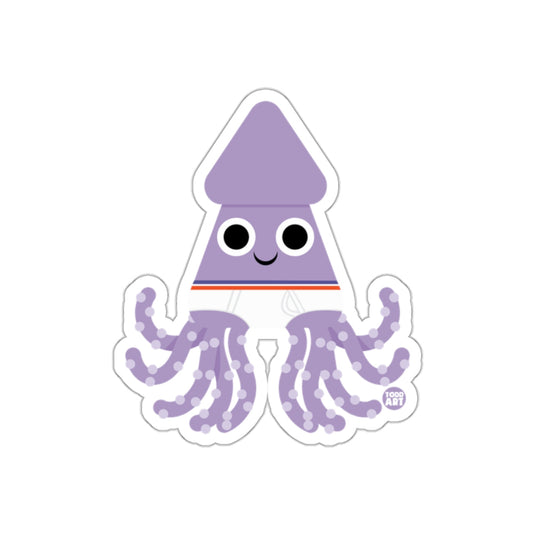Adorable Purple Squid with Smiling Face sticker