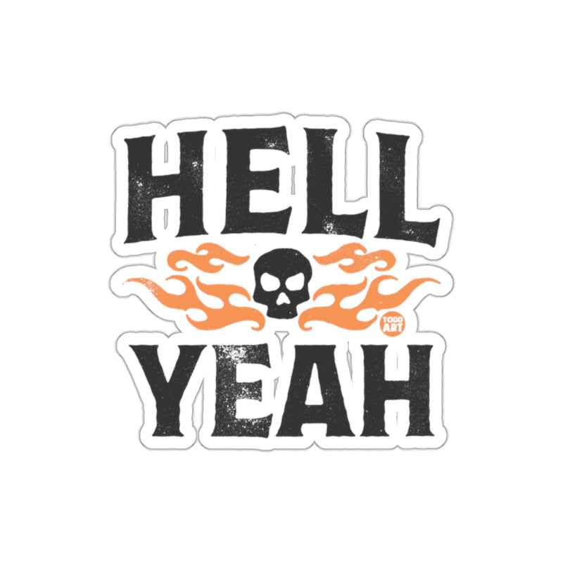 Load image into Gallery viewer, Hell Yeah Skull Flaming Sticker for bold statements
