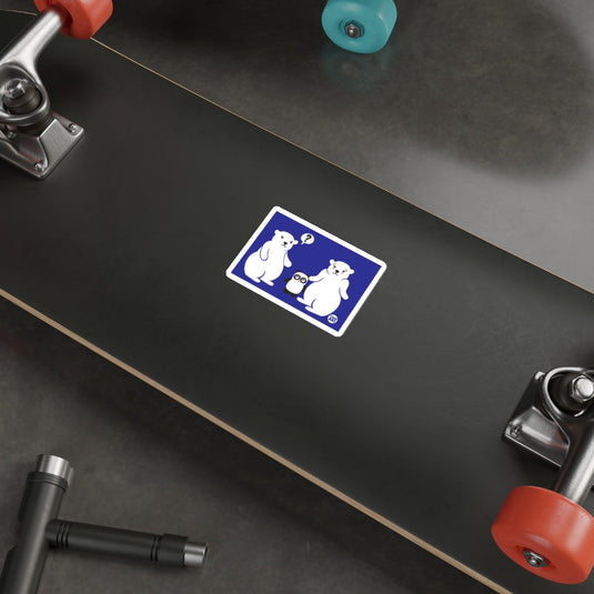 Cute Polar Bears and Owl Artwork on Skateboard Deck