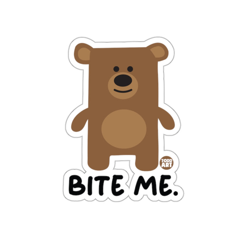 Load image into Gallery viewer, Bite Me Bear Sticker with Cute ToddArt Design
