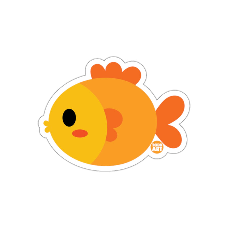 Load image into Gallery viewer, Cute Orange Fish Todd Art Sticker for Kids Fun
