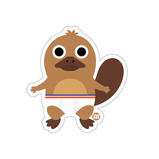 Cute Cartoon Platypus with Underwear Sticker