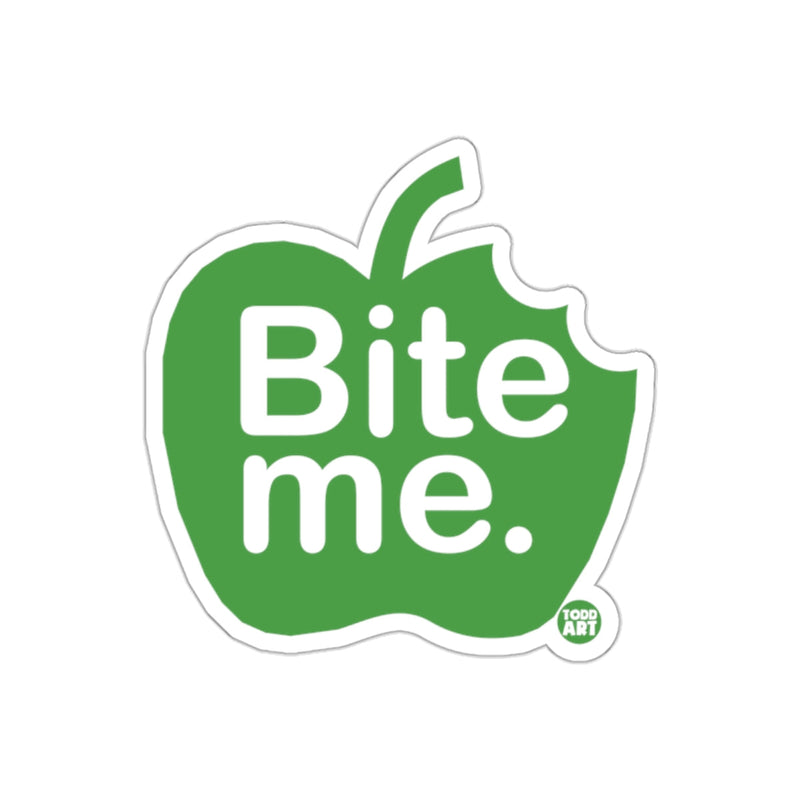 Load image into Gallery viewer, Bite Me Green Apple with Todd Art Sticker
