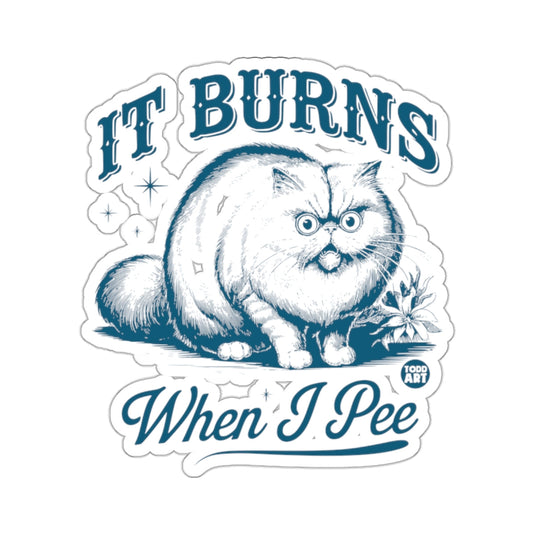 IT BURNS When I Pee Funny Cat Design 
