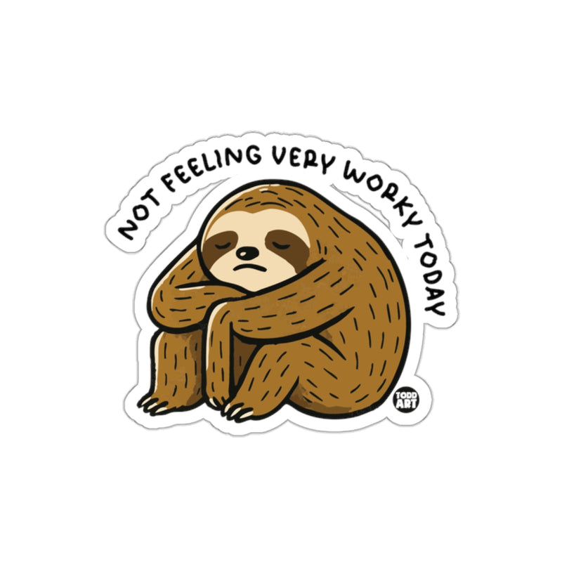 Load image into Gallery viewer, Not Feeling Very Worky Today Sloth Illustration sticker
