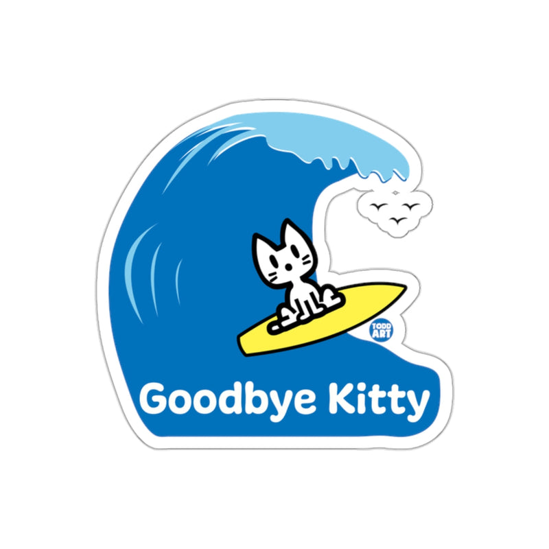 Load image into Gallery viewer, Goodbye Kitty Surfing Sticker Goodbye Kitty Sticker
