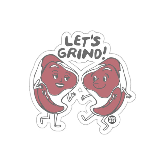 Let's Grind Todd Art Sticker with Dancing Meat Characters