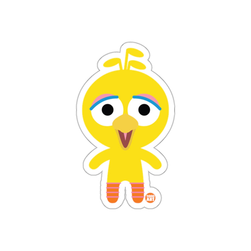Load image into Gallery viewer, Cute Yellow Cartoon Bird with Blue Eyebrows Sticker
