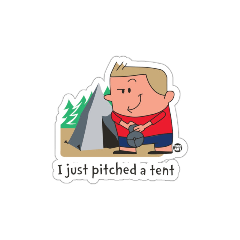 Load image into Gallery viewer, I Just Pitched A Tent Camping Sticker
