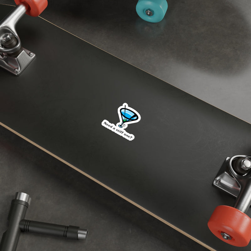 Load image into Gallery viewer, Skateboard with Martini Glass Sticker Design
