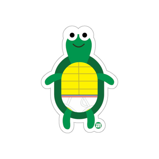 Cute Smiling Turtle Character Sticker for Kids Fun Decor