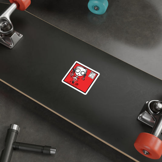 Unique Red Character Decal Sticker for Skateboards