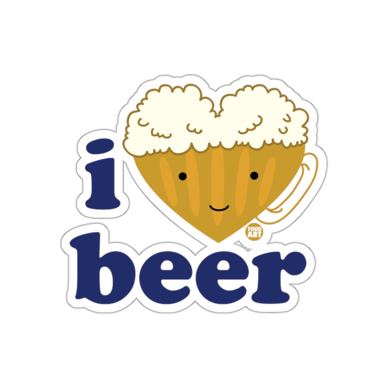 Load image into Gallery viewer, I Love Beer Cute Kawaii Smiling Beer Mug Sticker
